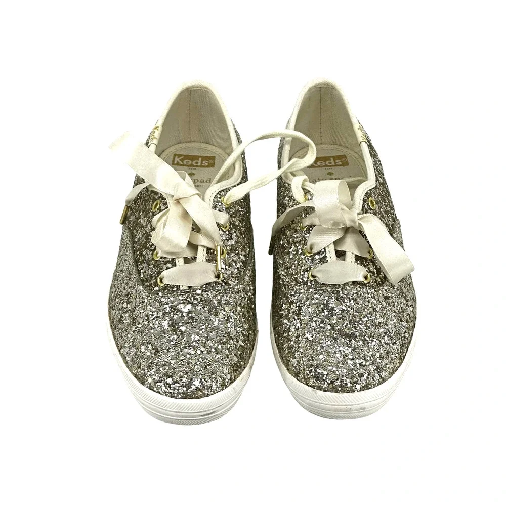 Keds X Kate Spade New York Glitter Sneakers Stylish Comfy Glam Chic Size 8 - Picture 10 of 10
